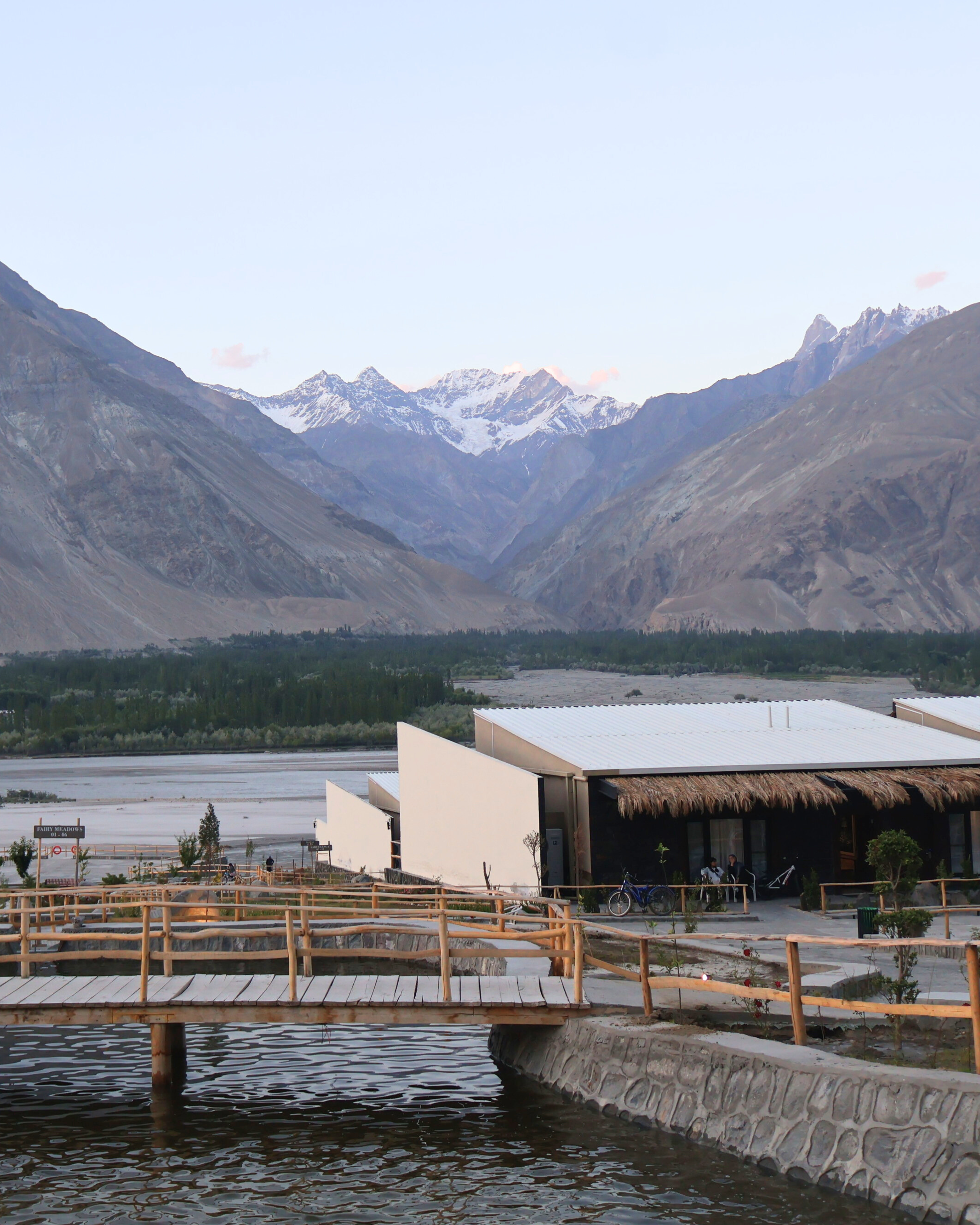 FortuNorth resort room with Karakoram mountain views