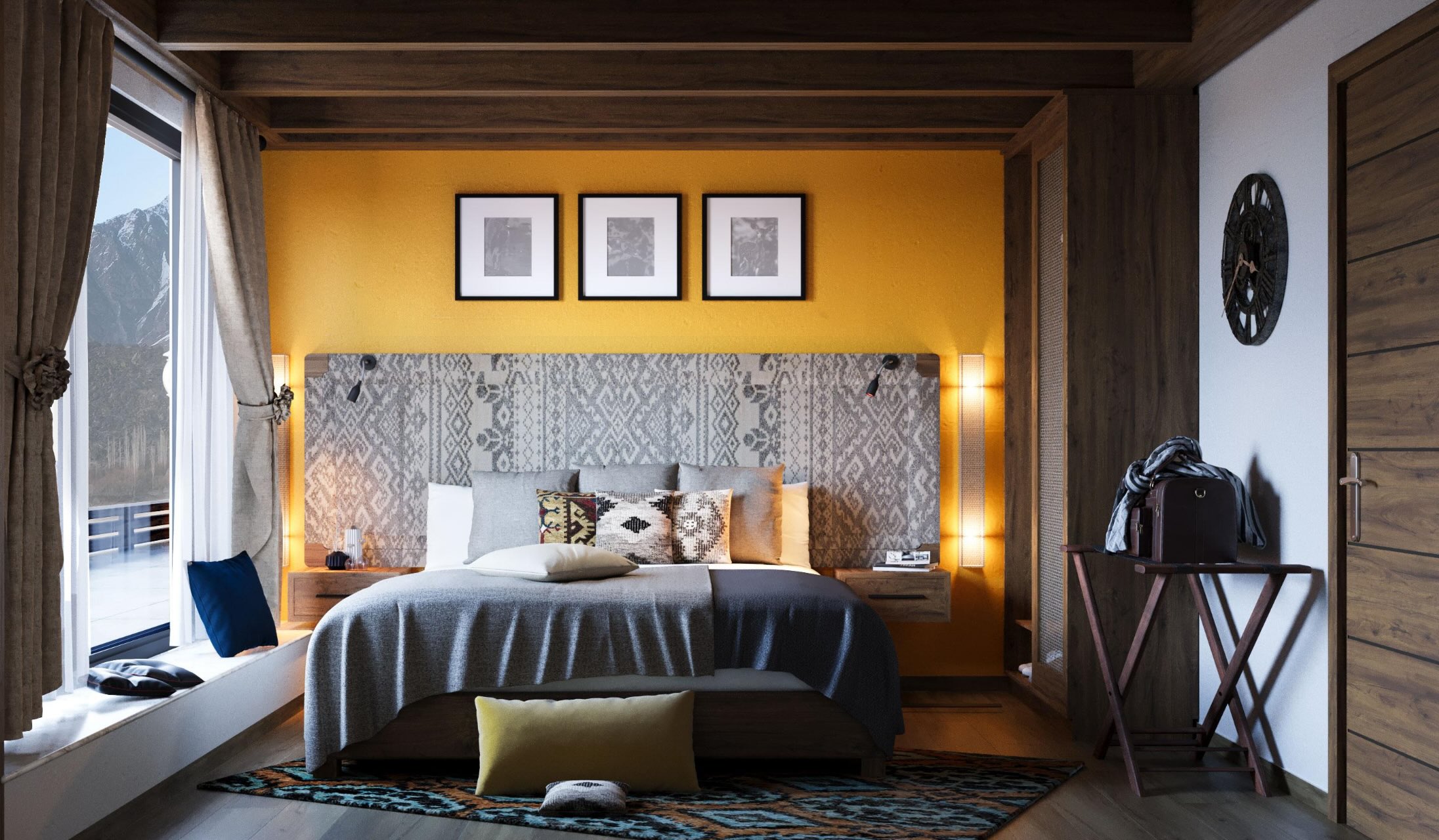 Spacious Family Room at FortuNorth with king and twin beds